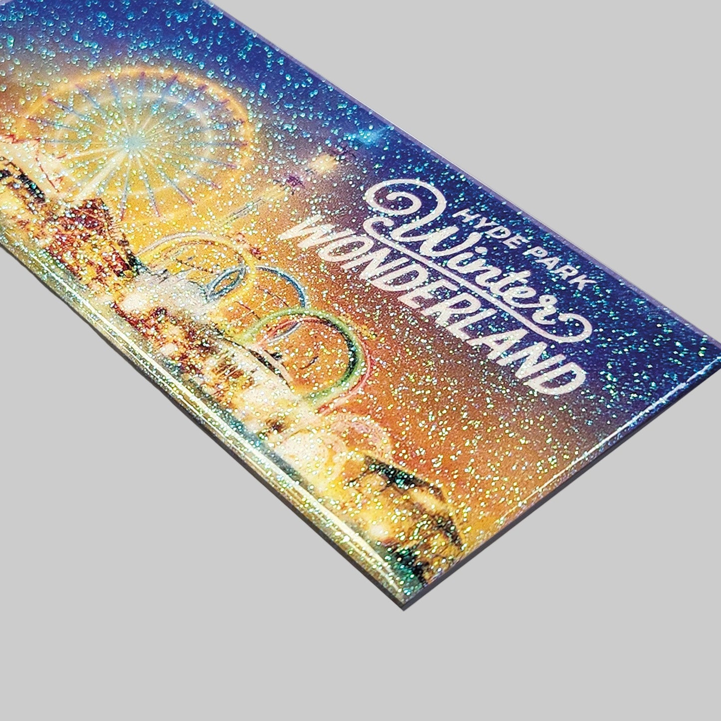 Winter Wonderland Sunset Yellow Glitter Magnet