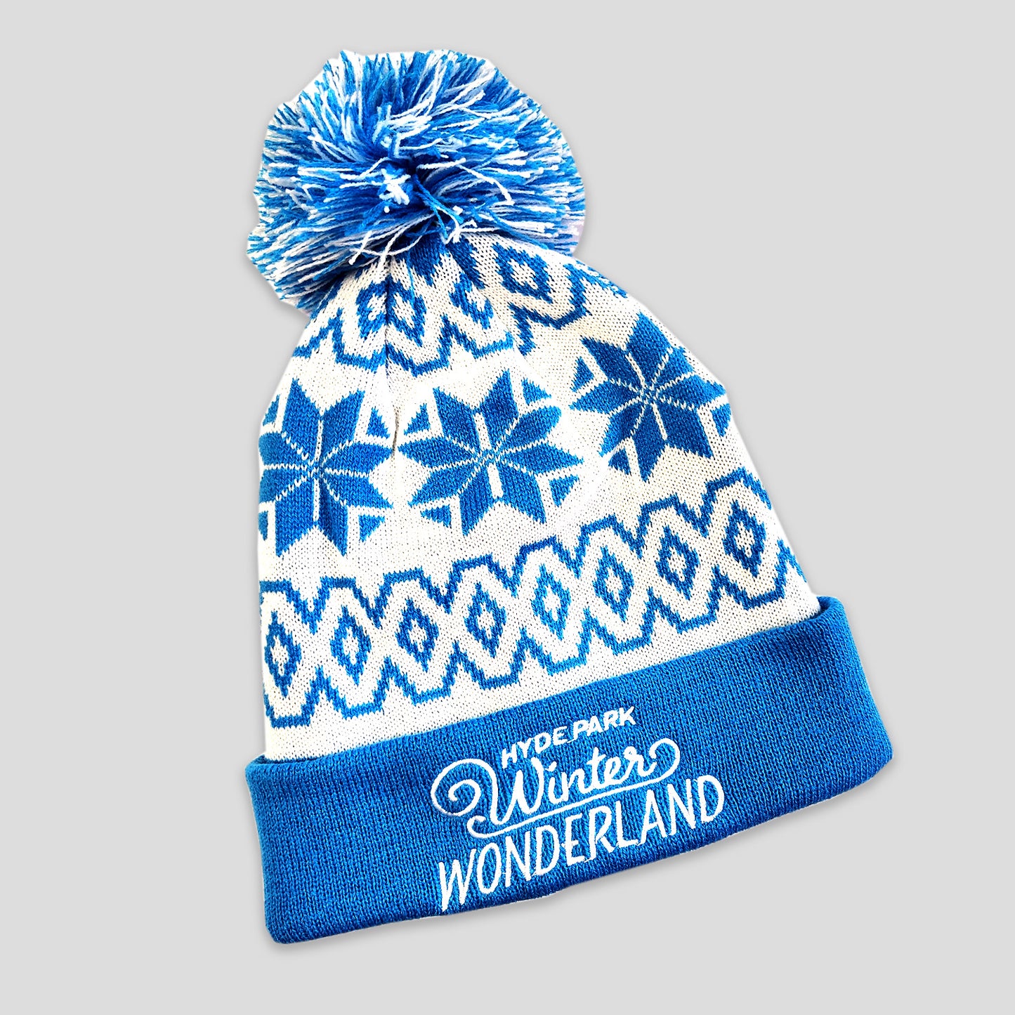 Winter Wonderland Snowflake Light Blue Beanie