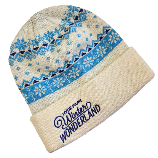 Winter Wonderland Snowflake Cream Beanie