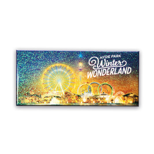 Winter Wonderland Sunset Yellow Glitter Magnet