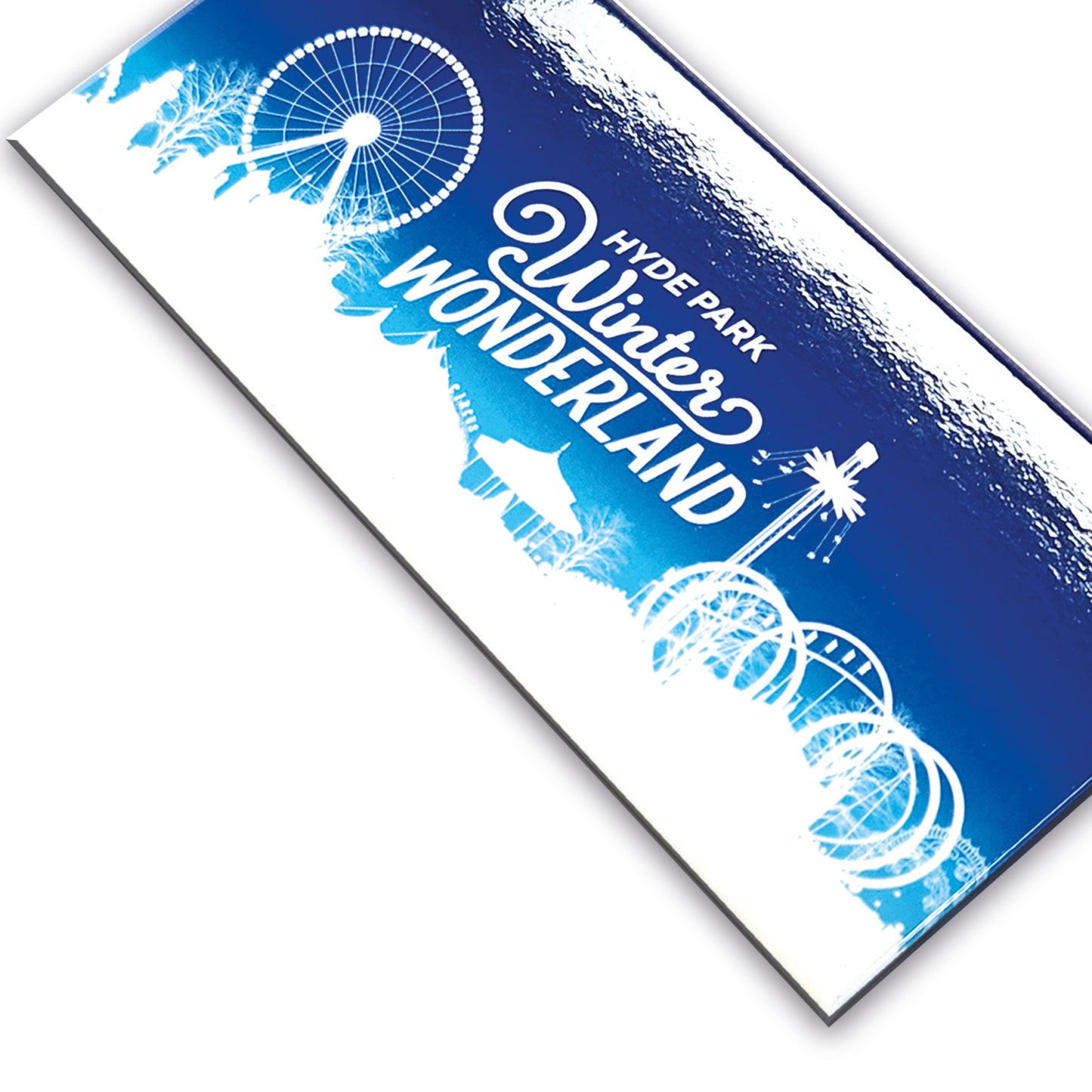 Winter Wonderland Fairground Blue Glossy Magnet